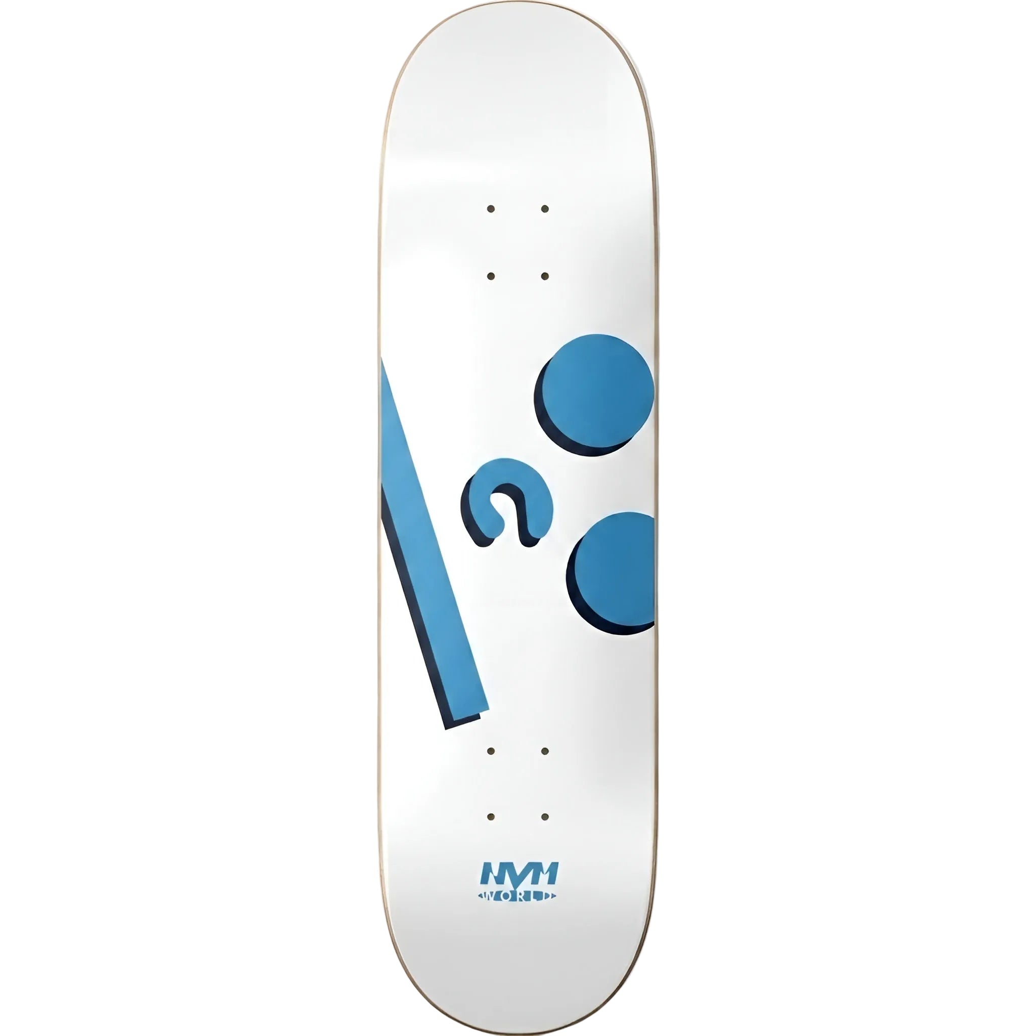 nvmw skateboard deck white/blue